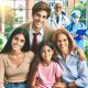 Familia feliz con seguro de salud