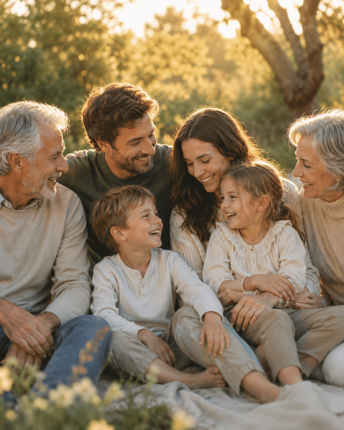 Familia tranquila protegida con seguro de decesos DKV Protección Familiar